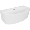 Mexen Bruna freistehende wandnahe Badewanne 150 x 82 cm, weiß glänzend, schwarzer Überlauf - 52731508200-70