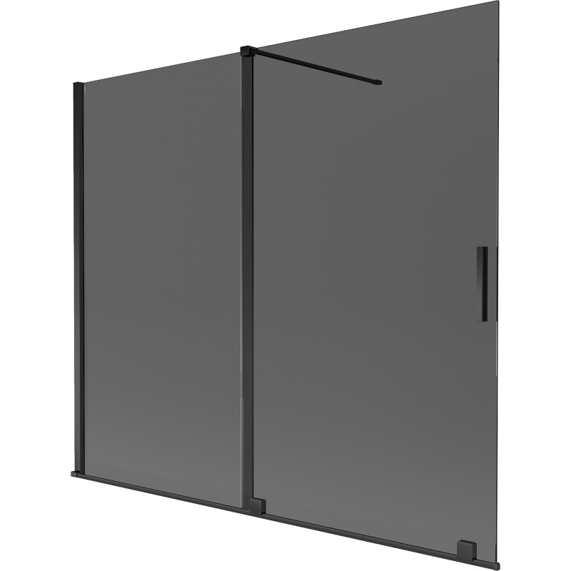 Mexen Velar kaheastmeline lükandustega vannisein 180 x 150 cm, grafiit, must - 896-180-000-41-70