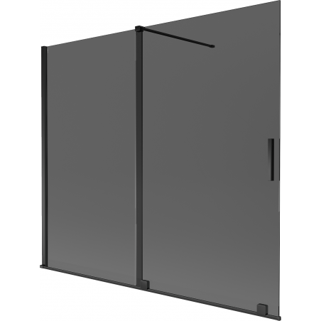 Mexen Velar διφυής συρόμενος παραβάν μπανιέρας 180 x 150 cm, γραφίτης, μαύρο