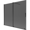 Mexen Velar paravento per vasca da bagno a 2 ante scorrevoli 180 x 150 cm, grafite, nero - 896-180-000-41-70
