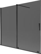 Mexen Velar διφυής συρόμενος παραβάν μπανιέρας 180 x 150 cm, γραφίτης, μαύρο