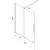 Mexen Velar parawan nawannowy 2-skrzydłowy rozsuwany 180 x 150 cm, grafit, czarny - 896-180-000-41-70