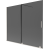 Mexen Velar badwand 2-delig schuifbaar 180 x 150 cm, grafiet, geborsteld nikkel - 896-180-000-41-97