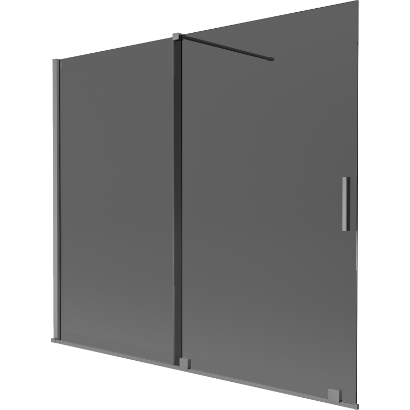 Mexen Velar mampara de baño 2 alas correderas 180 x 150 cm, grafito, metal armas - 896-180-000-41-95