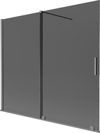 Mexen Velar 2-panel sliding bath screen 180 x 150 cm, graphite, gun metal - 896-180-000-41-95
