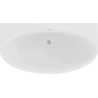 Mexen Bruna freistehende wandnahe Badewanne 150 x 82 cm, weiß glänzend, Überlauf gebürstetes Nickel - 52731508200-97