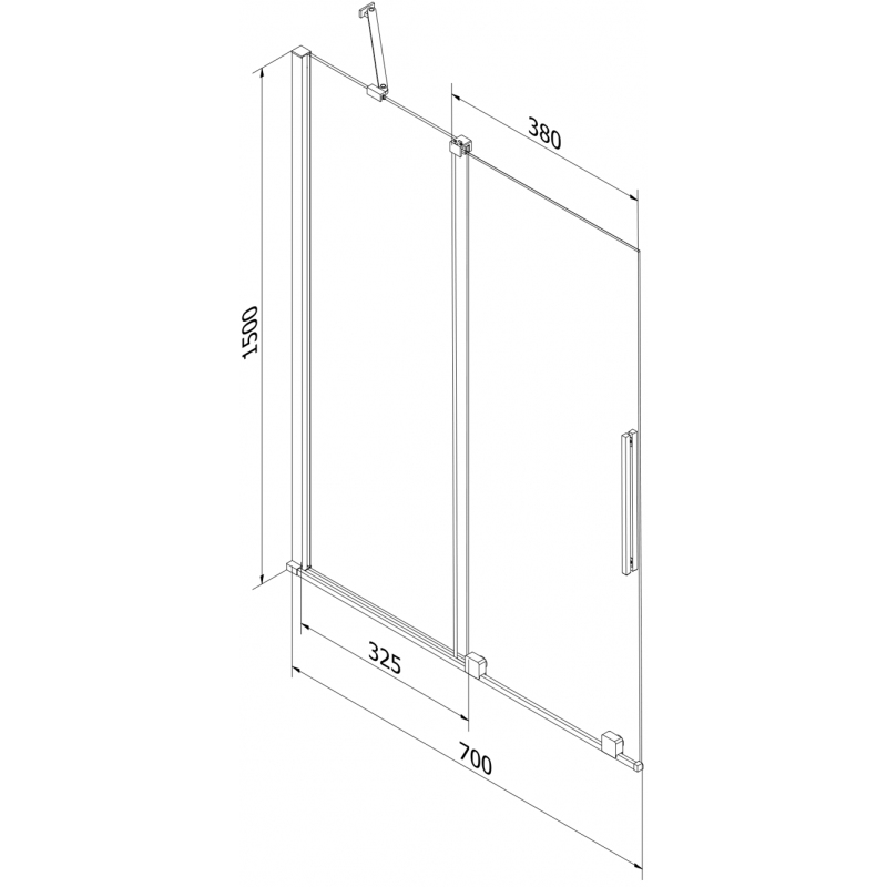Mexen Velar 2-panel sliding bath screen 70 x 150 cm, frost, chrome - 896-070-000-31-01