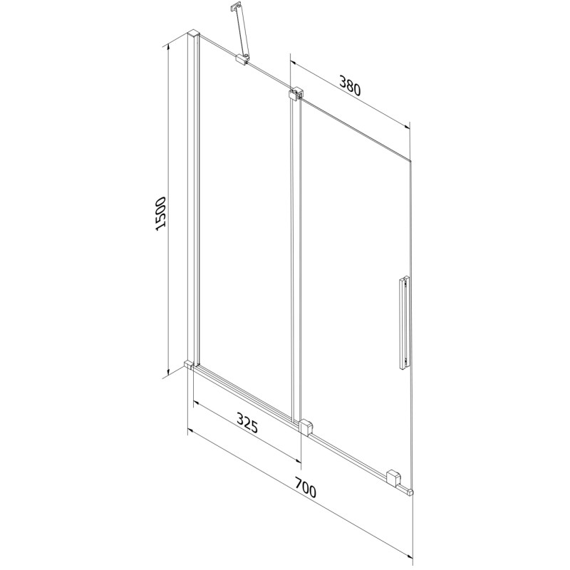 Mexen Velar kahepoolne liugvannisein 70 x 150 cm, matt, valge - 896-070-000-31-20