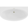 Mexen Bruna vrijstaande wandbad 170 x 88 cm, wit glans, gouden overloop - 52731708800-50