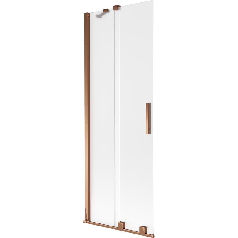 Mexen Velar dvojdelna drsna kopalniška pregrada 70 x 150 cm, mat, rožnato zlato - 896-070-000-31-60