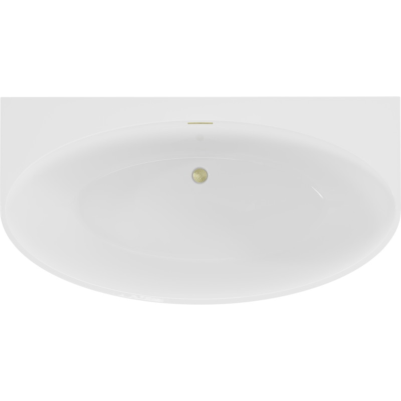 Mexen Bruna iseseisev vann seinale paigaldamiseks 170 x 88 cm, valge läikiv, kuldne harjatud ülevool - 52731708800-55