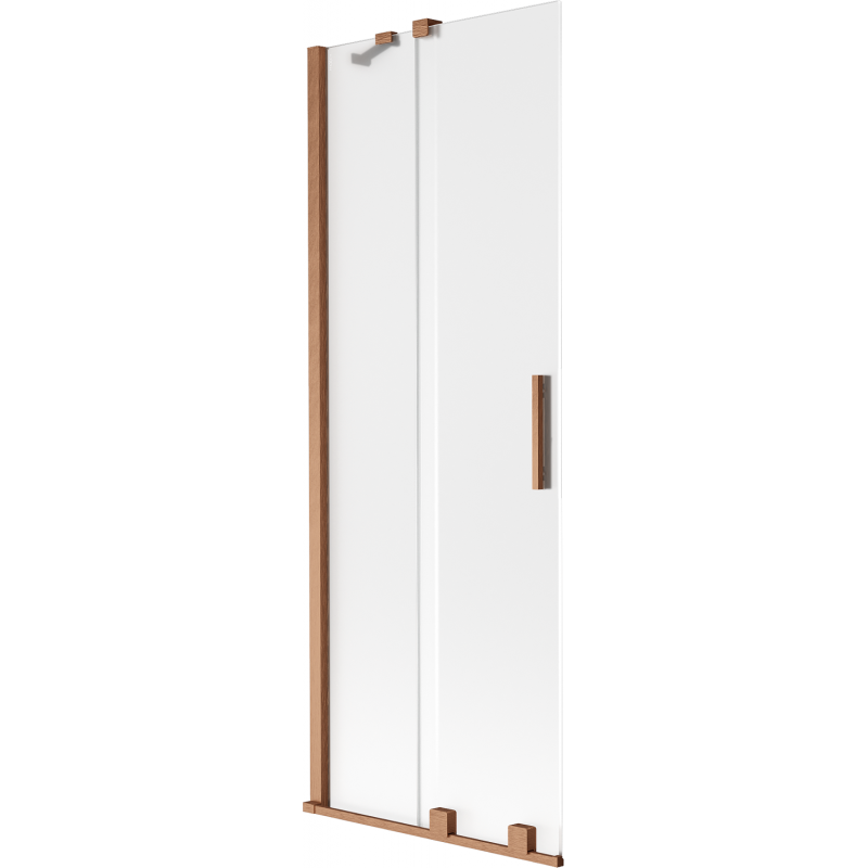 Mexen Velar Duschabtrennung für Badewanne 2-flügelig verschiebbar 70 x 150 cm, Matt, Gebürstetes Kupfer - 896-070-000-31-65