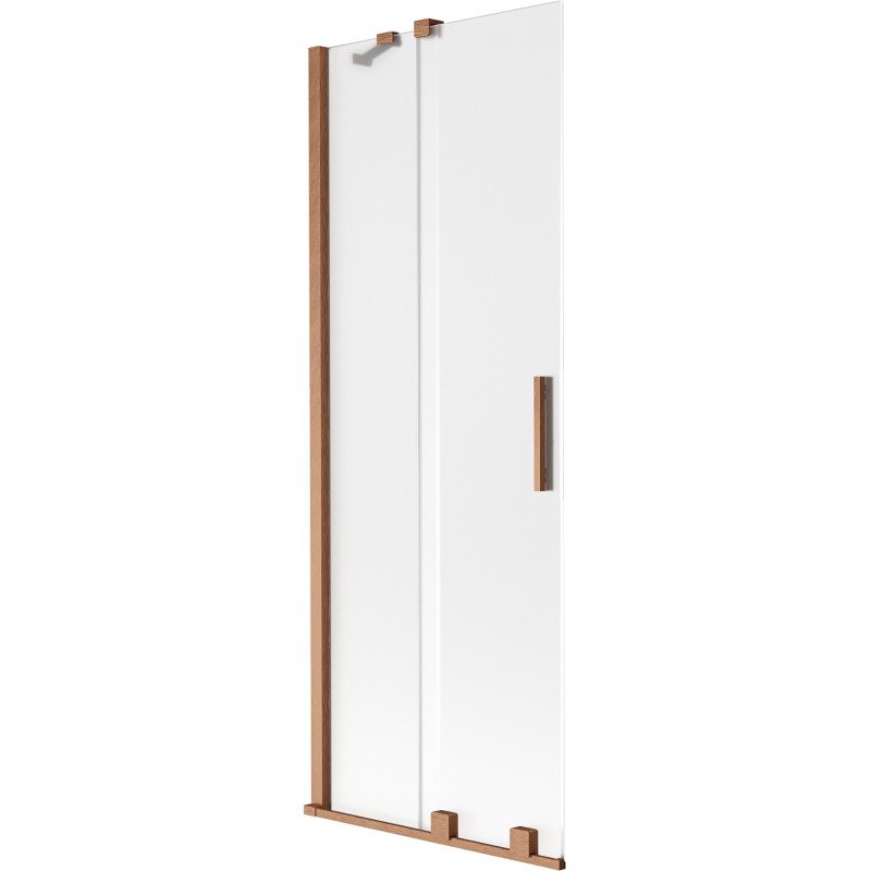Mexen Velar klizni paravan za kupatilo s 2 klizna krila 70 x 150 cm, matirano staklo, brušeni bakar - 896-070-000-31-65
