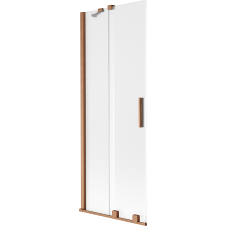 Mexen Velar Duschabtrennung für Badewanne 2-flügelig verschiebbar 70 x 150 cm, Matt, Gebürstetes Kupfer - 896-070-000-31-65