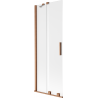 Mexen Velar Duschabtrennung für Badewanne 2-flügelig verschiebbar 70 x 150 cm, Matt, Gebürstetes Kupfer - 896-070-000-31-65