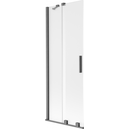Mexen Velar Duschwand 2-flügelig verschiebbar 70 x 150 cm, Milchglas, gebürstetes Gun Gray - 896-070-000-31-66