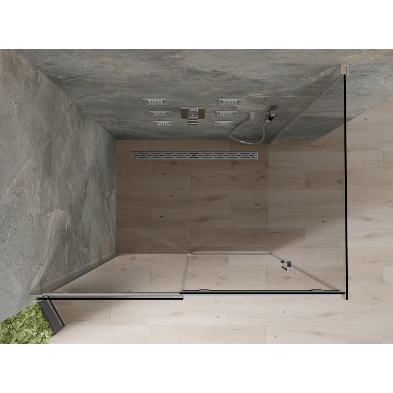 Mexen Omega kabina prysznicowa rozsuwana 140 x 100 cm, grafit, chrom - 825-140-100-01-40