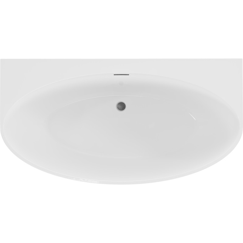 Mexen Bruna vrijstaande wandbadkuip 170 x 88 cm, witte glans, overloop gun grijs geborsteld - 52731708800-66
