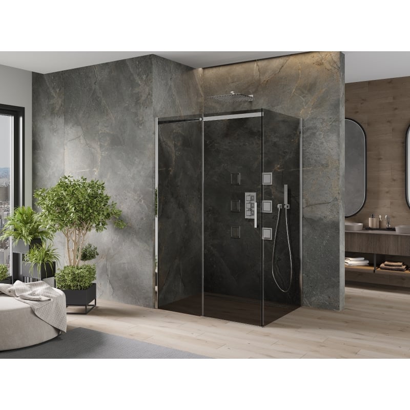 Mexen Omega kabina prysznicowa rozsuwana 140 x 100 cm, grafit, chrom - 825-140-100-01-40