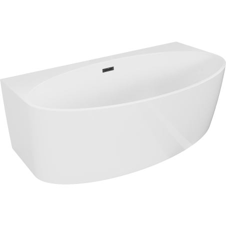 Mexen Bruna vrijstaande wandbad 170 x 88 cm, wit glans, zwarte overloop - 52731708800-70