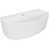 Mexen Bruna freestanding wall-back bathtub 170 x 88 cm, white gloss, brushed nickel overflow - 52731708800-97