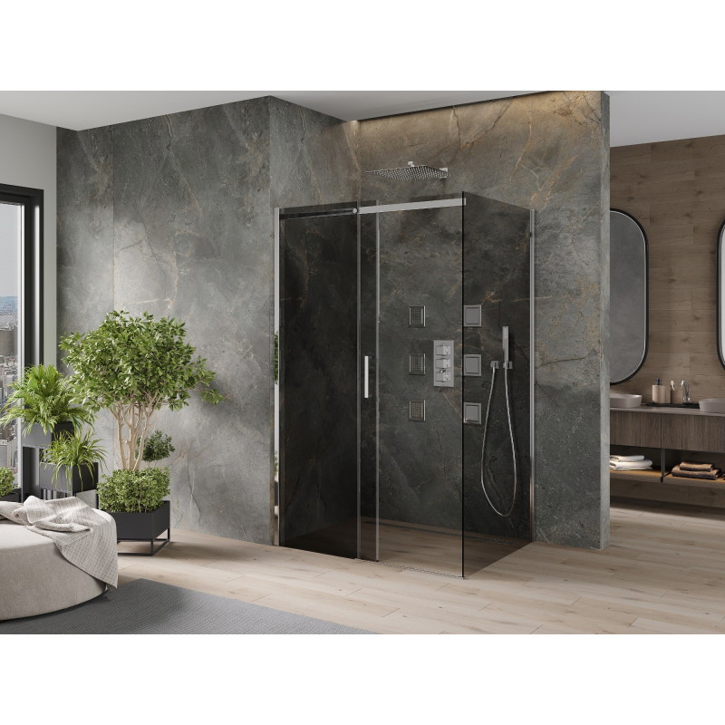 Mexen Omega kabina prysznicowa rozsuwana 140 x 100 cm, grafit, chrom - 825-140-100-01-40