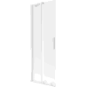 Mexen Velar Badewannenabtrennung 2-flügelig verschiebbar 75 x 150 cm, satiniert, weiß - 896-075-000-31-20