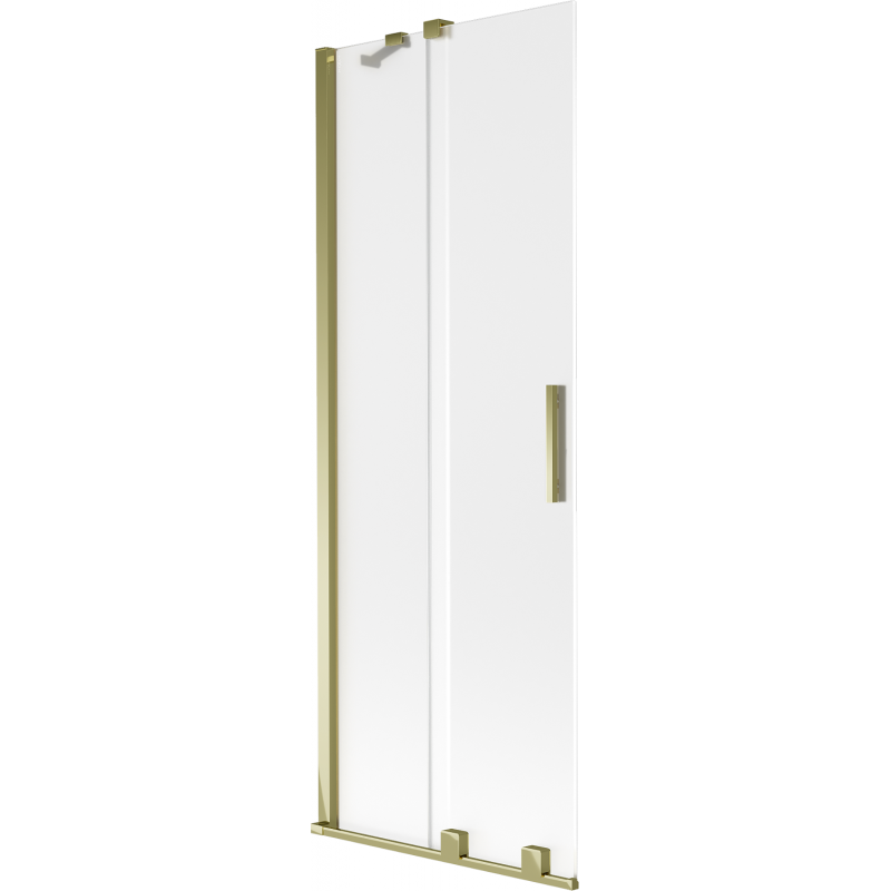 Mexen Velar Badewannenfaltwand 2-flügelig verschiebbar 75 x 150 cm, matt, golden - 896-075-000-31-50