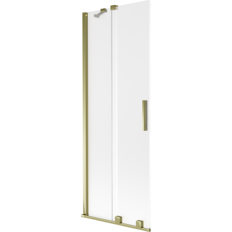 Mexen Velar Badewannenfaltwand 2-flügelig verschiebbar 75 x 150 cm, matt, golden - 896-075-000-31-50