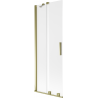 Mexen Velar klizni paravan za kadu s dva krila, klizni 75 x 150 cm, matirano staklo, zlatni - 896-075-000-31-50