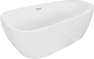 Mexen Giada freistehende Badewanne 170 x 90 cm, weiß glänzend, Überlauf Chrom - 52741709000-01