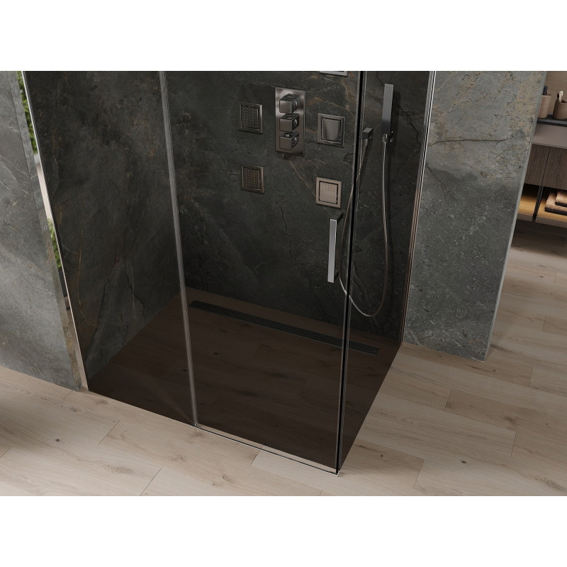Mexen Omega kabina prysznicowa rozsuwana 140 x 100 cm, grafit, chrom - 825-140-100-01-40
