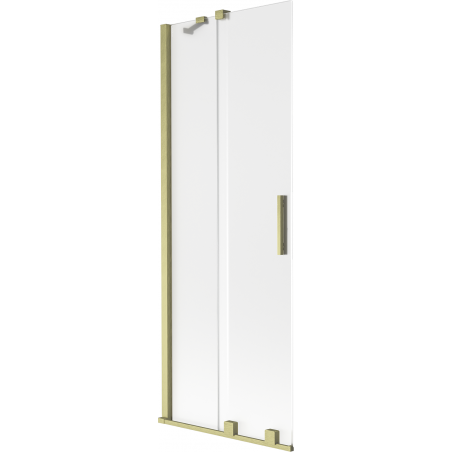Mexen Velar Duschwand, 2-flügelig, verschiebbar, 75 x 150 cm, matt, gebürstetes Gold - 896-075-000-31-55