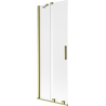 Mexen Velar parawan nawannowy 2-skrzydłowy rozsuwany 75 x 150 cm, szron, złoty szczotkowany - 896-075-000-31-55