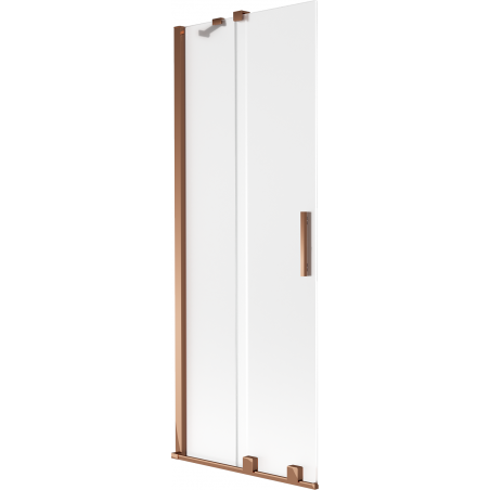 Mexen Velar parawan nawannowy 2-skrzydłowy rozsuwany 75 x 150 cm, szron, różowe złoto - 896-075-000-31-60