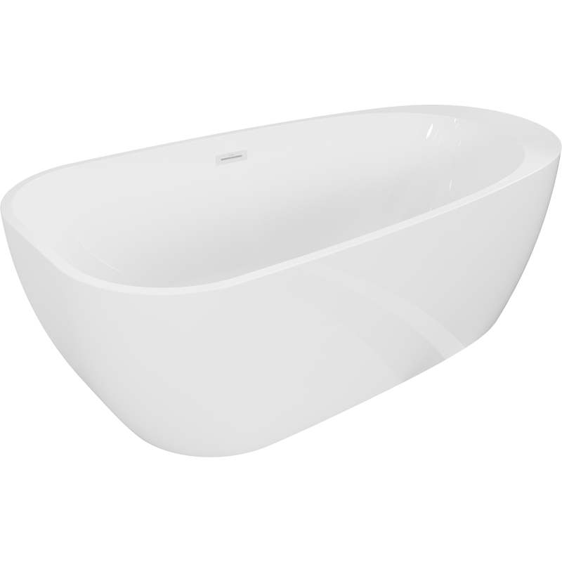 Mexen Giada vapaa seisova kylpyamme 170 x 90 cm, kiiltävä valkoinen, valkoinen ylivuoto - 52741709000-20