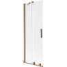 Mexen Velar parawan nawannowy 2-skrzydłowy rozsuwany 75 x 150 cm, szron, miedź szczotkowana - 896-075-000-31-65