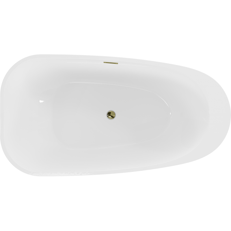 Mexen Giada banheira independente 170 x 90 cm, branco brilho, transbordo dourado - 52741709000-50