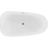 Mexen Giada freistehende Badewanne 170 x 90 cm, weiß glänzend, Überlauf gold - 52741709000-50