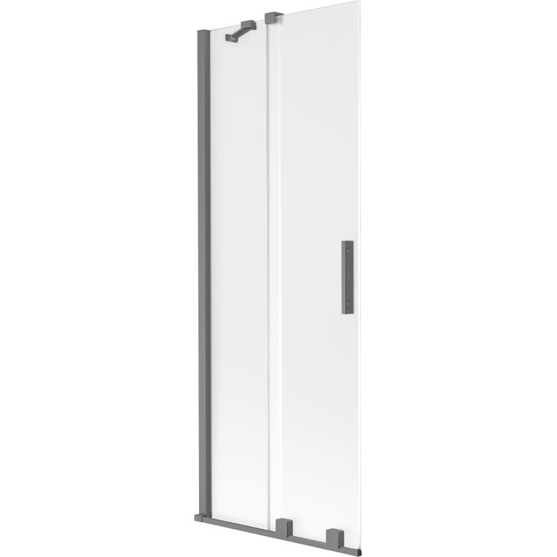 Mexen Velar 75 x 150 cm kaksiosainen liukuva suihkukoppi, huurrettu, gun metal - 896-075-000-31-95