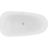 Mexen Giada vrijstaande badkuip 170 x 90 cm, wit glans, gouden geborstelde overloop - 52741709000-55
