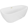 Mexen Giada baignoire autoportante 170 x 90 cm, blanc brillant, trop-plein brossé doré - 52741709000-55