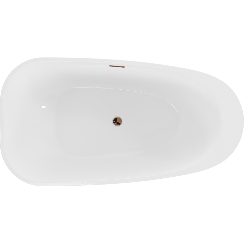 Mexen Giada freistehende Badewanne 170 x 90 cm, weiß glänzend, Überlauf Roségold - 52741709000-60