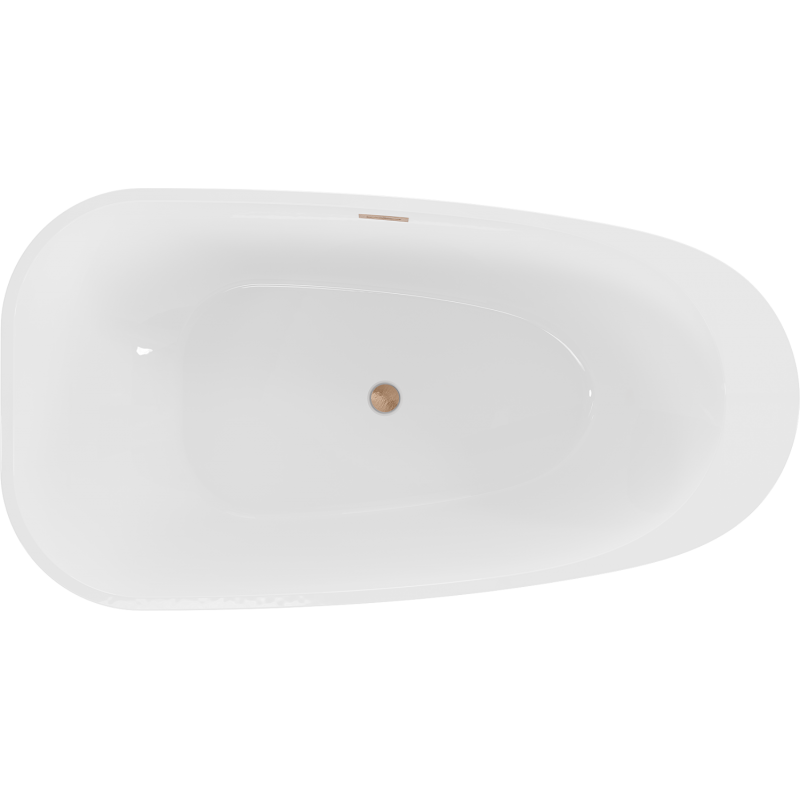 Mexen Giada 170 x 90 cm Freestanding Bath, White Gloss, Brushed Copper Overflow - 52741709000-65