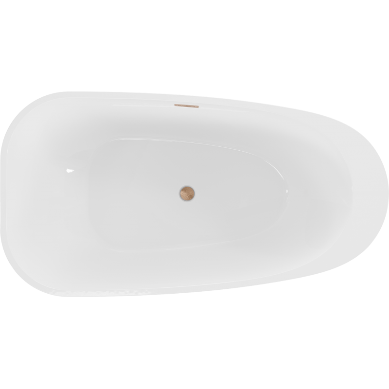 Mexen Giada banheira autoportante 170 x 90 cm, branco brilho, transbordo cobre escovado - 52741709000-65