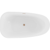 Mexen Giada 170 x 90 cm Freestanding Bath, White Gloss, Brushed Copper Overflow - 52741709000-65