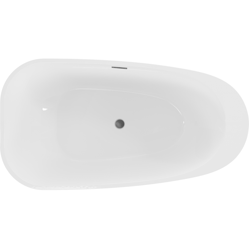 Mexen Giada banheira independente 170 x 90 cm, branco brilhante, transbordo gun gray escovado - 52741709000-66