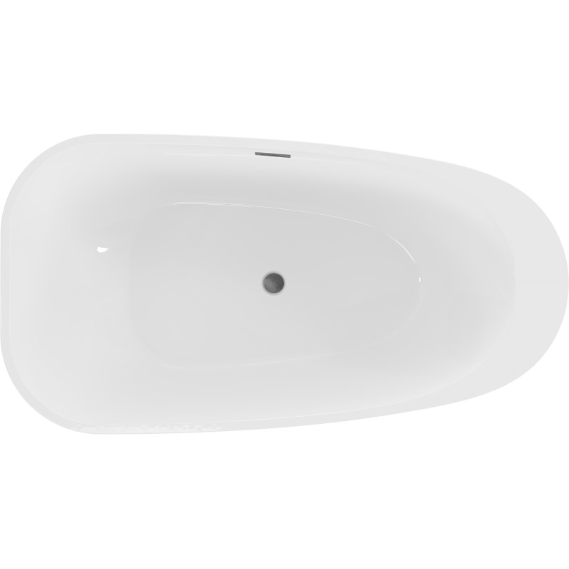 Mexen Giada vabadalt seisev vann 170 x 90 cm, valge läikiv, ülevool gun gray poleeritud - 52741709000-66