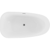 Mexen Giada baignoire autoportante 170 x 90 cm, blanc brillant, trop-plein gris fusil brossé - 52741709000-66