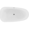 Mexen Giada vabadalt seisev vann 170 x 90 cm, valge läikiv, ülevool gun gray poleeritud - 52741709000-66